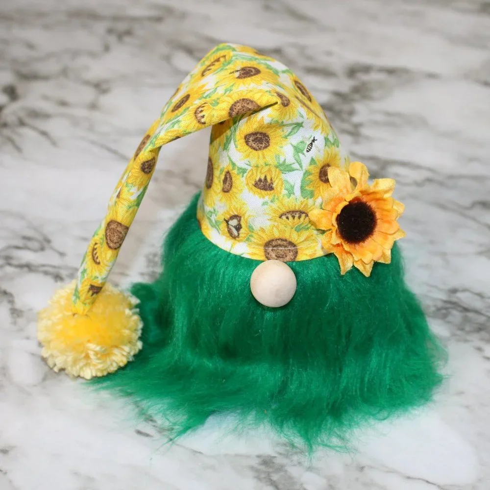 HAND CRAFTED Gnome Sunflower Summer Fall Floral Air Freshener Cover Decor Yellow